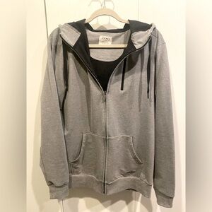 Jockey Full Zip Hoodie Men's Size Large Medium Grey